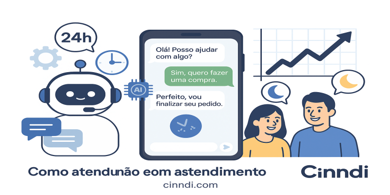Atendimento 24h com IA: Como a Cinndi Revoluciona Vendas e Suporte