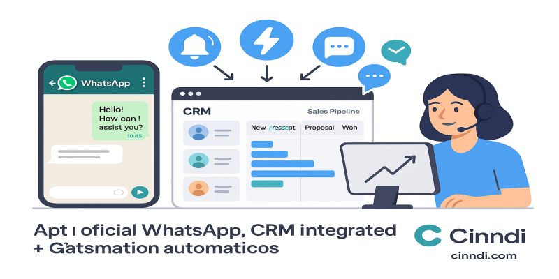 Por que Integrar a API Oficial do WhatsApp com CRM e Gatilhos Automáticos da Cinndi