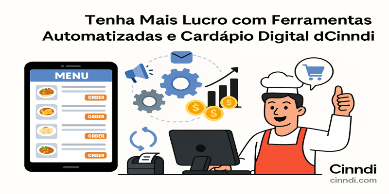 Tenha Mais Lucro com Ferramentas Automatizadas e Cardápio Digital da Cinndi